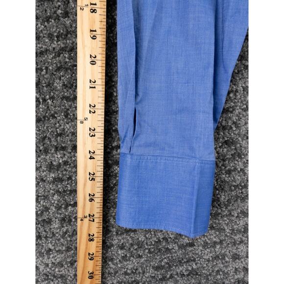 Robert Graham Shirt Mens XL Blue Tailored Fit Cotton Long Sleeve Designer City - Picture 9 of 12